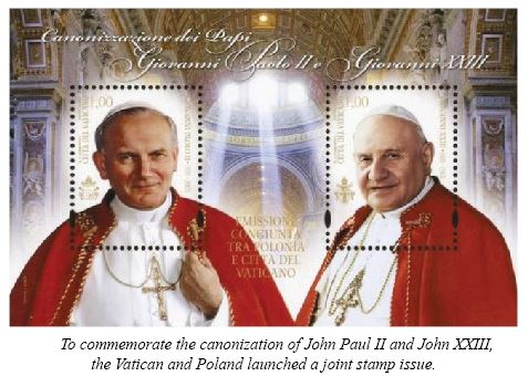 John Paul II and John XXIII stamp John Paul II and John XXIII stamp