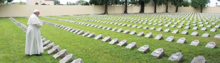 Pope Francis at the cemetary of Redipuglia