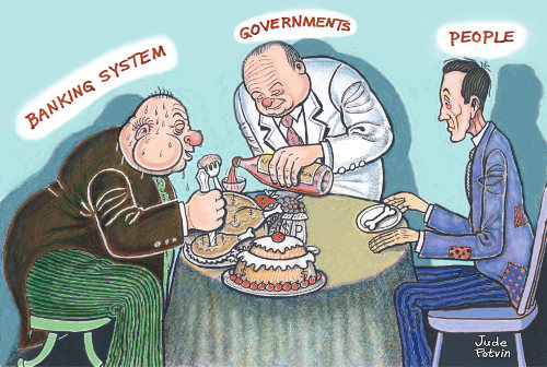 Cartoon on the Banking System Cartoon on the Banking System