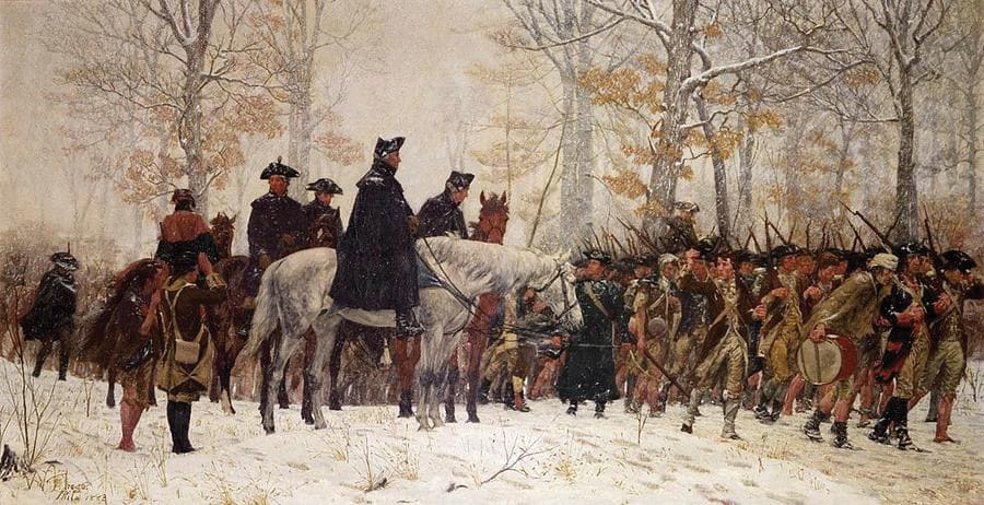 General Washington with his men at Valley Forge, 1777